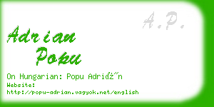 adrian popu business card